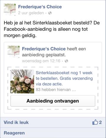 Facebook Offers resultaat