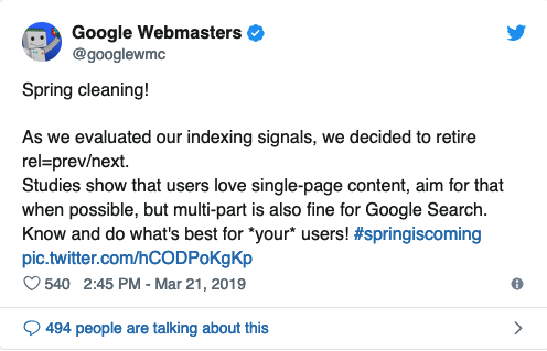google over single page content