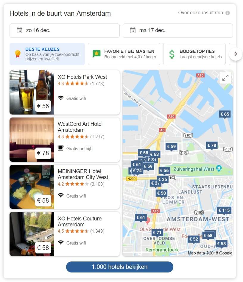 local pack google hotels
