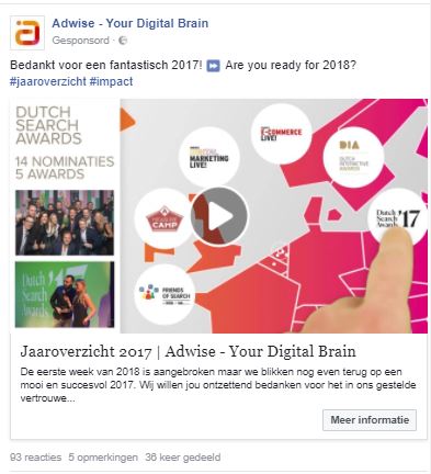 Adwise newsfeed video