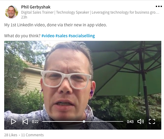 LinkedIn native video