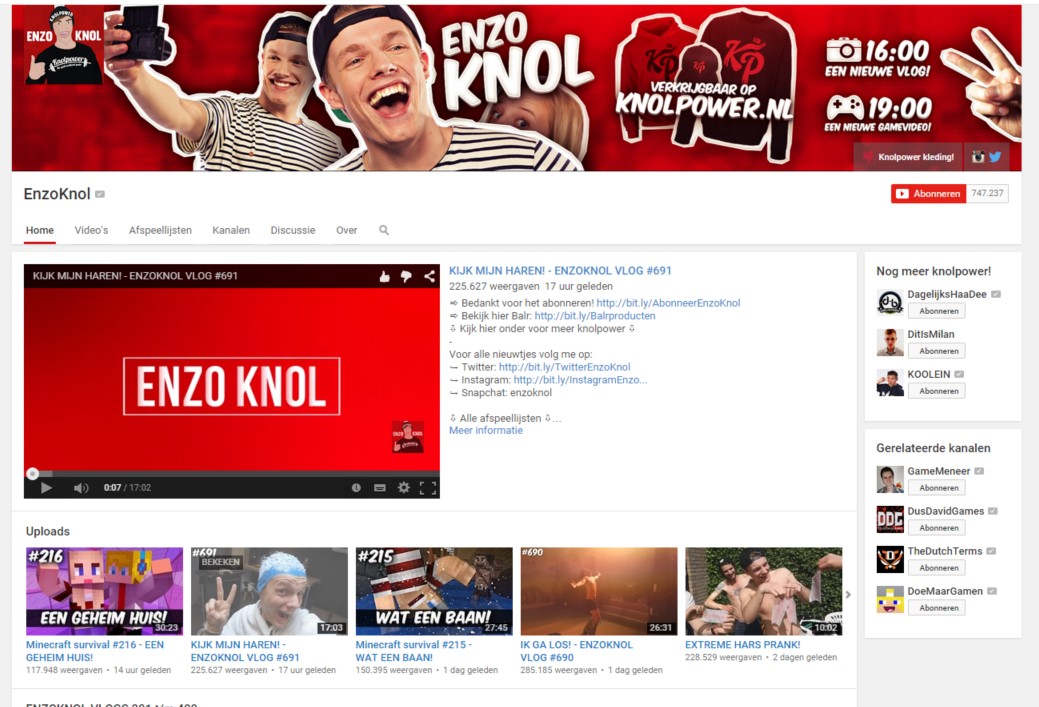 Vlogger Enzo Knol