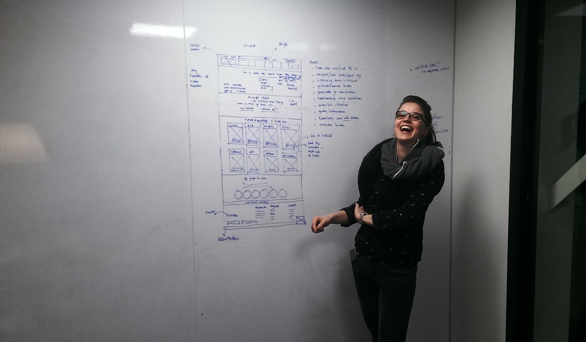 De week van Angelique - schetsen op het whiteboard