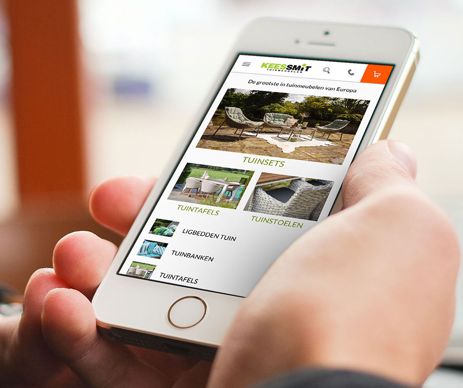 In de nieuwe mobiele site hebben we de categorien verduidelijkt door een afbeelding toe te voegen en door de meest gebruikte categorien groter af te beelden.